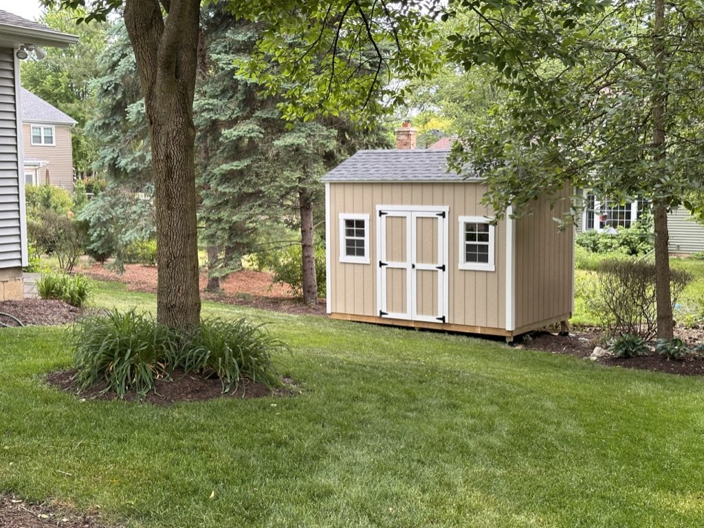 Custom shed in backyard